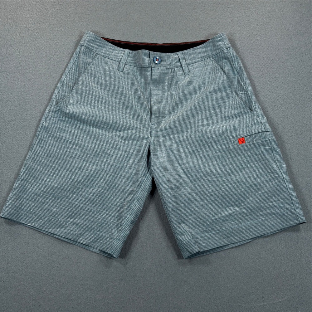 Salt Life Mens 30 Hybrid Shorts Blue Striped Performance Stretch Fishing Casual